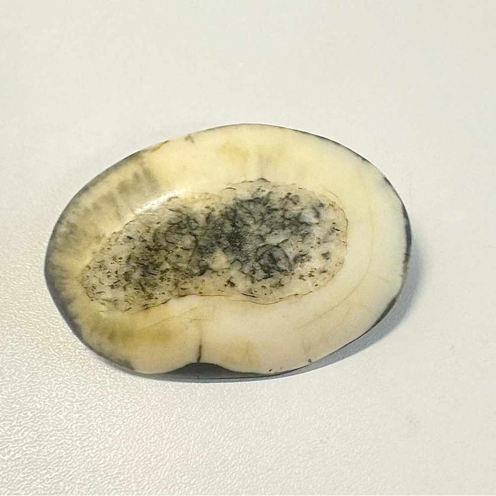 Natural Dendritic Agate Gilded Brass Brooch Pin